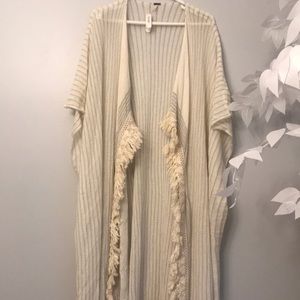Free People Sweaters - Free people fringe ivory combo maillot duster new Free People Sweaters - Free people fringe ivory combo maillot duster new